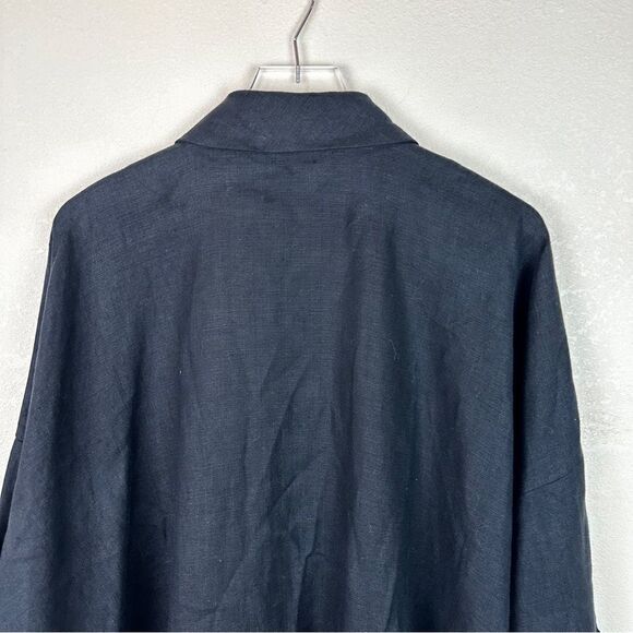 Eskandar Blue Denim Jean Silk Cotton Over Coat Jacket Size 0 - Picture 9 of 9